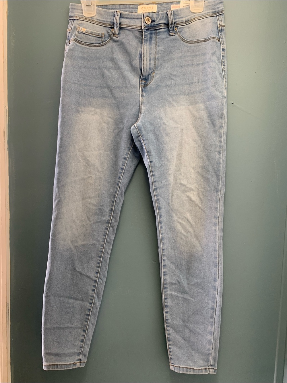Light Blue High-Rise Skinny Jeans for Women
